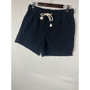 Old Navy 100% Cotton Shorts Womens M Black Drawstring Casual Summer 4.5" Inseam